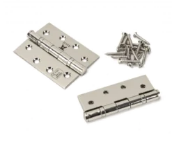 Pair Anvil Polished Nickel 4" (102mm) Ball Bearing Butt Hinge | 49582 -Ironmongery Experts Shop 49582 1.png.mst