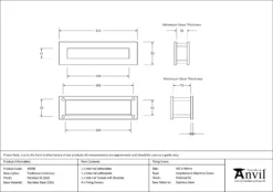 Polished Marine SS (316) Traditional Letterbox | 49599 12 Polished Marine SS (316) Traditional Letterbox | 49599 -Ironmongery Experts Shop 49599 drawing.jpg.mst