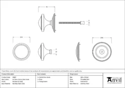 Polished Marine SS (316) Art Deco Centre Door Knob | 49807 12 Polished Marine SS (316) Art Deco Centre Door Knob | 49807 -Ironmongery Experts Shop 49807 drawing.jpg.mst