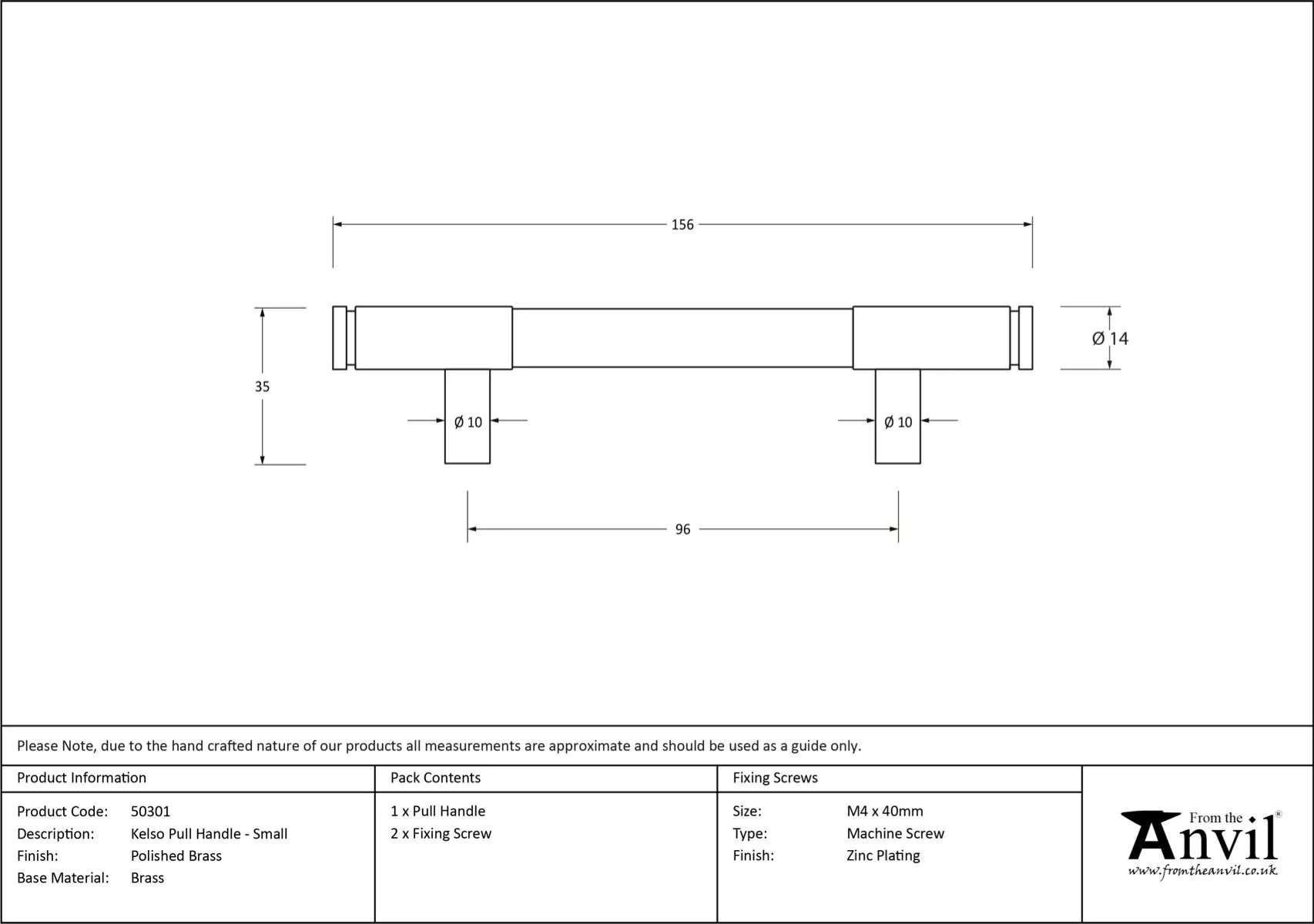 Polished Brass 156mm Kelso Small Pull Handle | 50301 8 Polished Brass 156mm Kelso Small Pull Handle | 50301 - Image 6