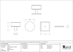Anvil Polished Chrome Kelso 38mm Cabinet Knob (Square) | 50333 -Ironmongery Experts Shop 50333 drawing.jpg.mst