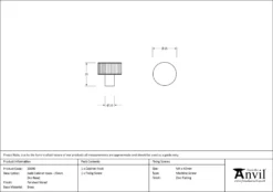 Anvil Polished Nickel Judd 25mm Cabinet Knob (No Rose) | 50390 -Ironmongery Experts Shop 50390 drawing.jpg.mst