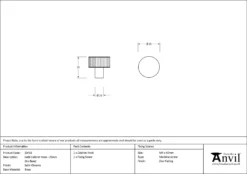 Anvil Satin Chrome Judd 25mm Cabinet Knob (No Rose) | 50413 -Ironmongery Experts Shop 50413 drawing.jpg.mst