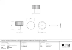 Anvil Satin Chrome Judd 32mm Cabinet Knob (Plain) | 50415 -Ironmongery Experts Shop 50415 drawing.jpg.mst