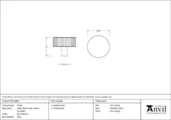 Anvil Satin Chrome Judd 38mm Cabinet Knob (No Rose) | 50419 -Ironmongery Experts Shop 50419 drawing.jpg.mst