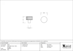 Anvil Matt Black Judd 25mm Cabinet Knob (No Rose) | 50425 -Ironmongery Experts Shop 50425 drawing.jpg.mst