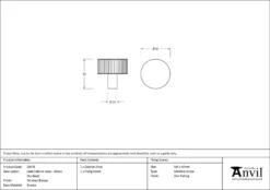 Anvil Polished Bronze Judd 32mm Cabinet Knob (No Rose) | 50476 -Ironmongery Experts Shop 50476 drawing.jpg.mst