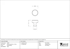 Anvil Polished Brass Scully 25mm Cabinet Knob| 50484 -Ironmongery Experts Shop 50484 drawing.jpg.mst