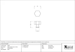 Anvil Polished Brass Kahlo 25mm Cabinet Knob| 50487 -Ironmongery Experts Shop 50487 drawing.jpg.mst