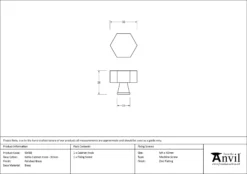 Anvil Polished Brass Kahlo 32mm Cabinet Knob| 50488 -Ironmongery Experts Shop 50488 drawing.jpg.mst