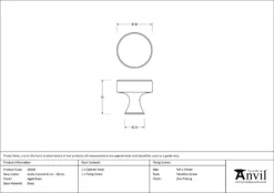Anvil Aged Brass Scully 38mm Cabinet Knob| 50500 -Ironmongery Experts Shop 50500 drawing.jpg.mst
