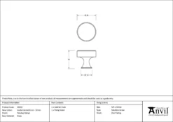 Anvil Polished Nickel Scully 32mm Cabinet Knob| 50513 -Ironmongery Experts Shop 50513 drawing.jpg.mst