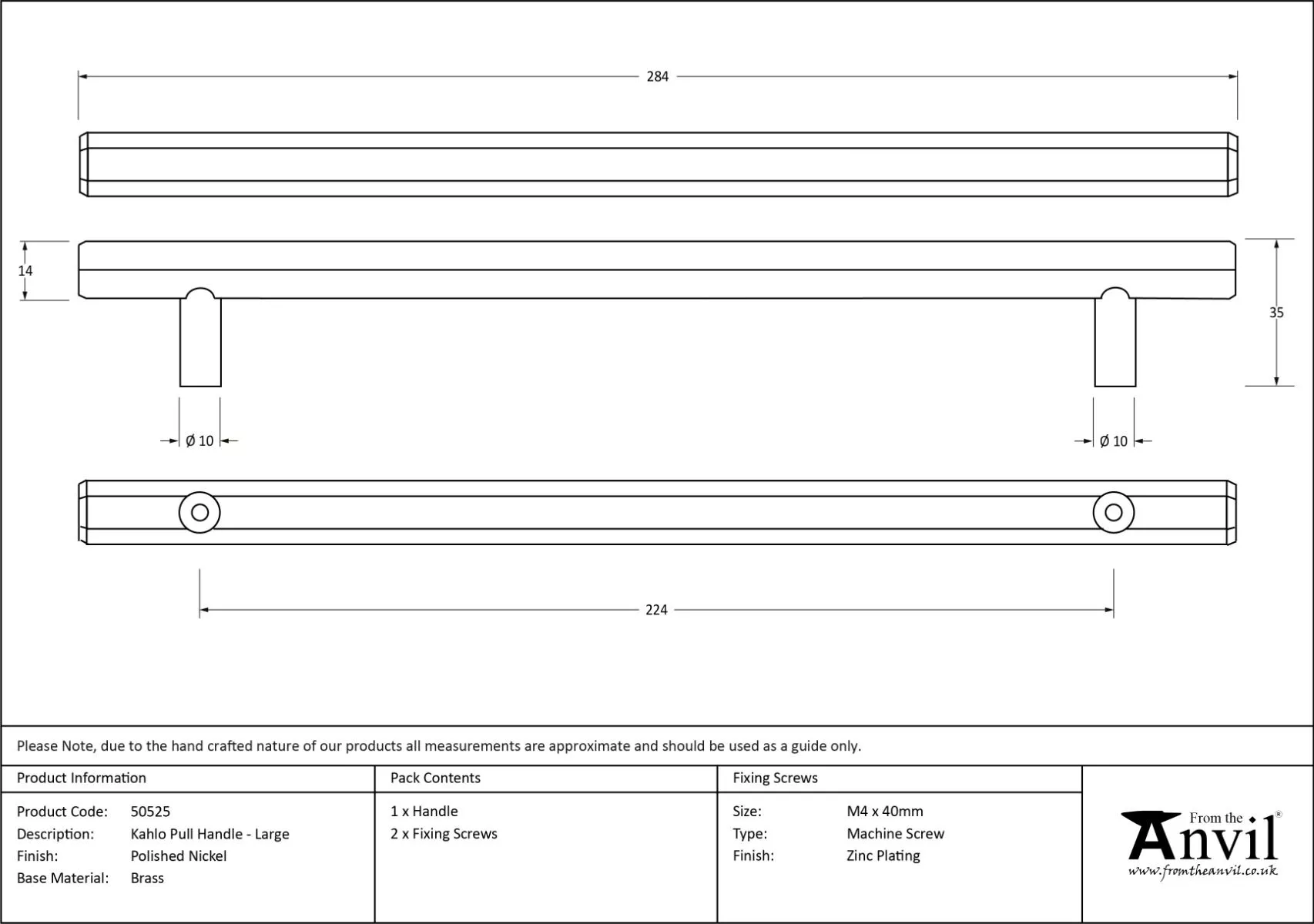 Polished Nickel 284mm Large Kahlo Pull Handle | 50525 8 Polished Nickel 284mm Large Kahlo Pull Handle | 50525 - Image 6