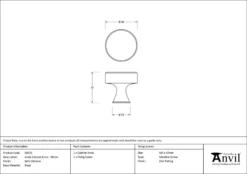 Anvil Satin Chrome Scully 38mm Cabinet Knob| 50542 -Ironmongery Experts Shop 50542 drawing.jpg.mst