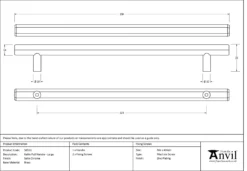 Satin Chrome 284mm Large Kahlo Pull Handle | 50553 -Ironmongery Experts Shop 50553 drawing.jpg.mst