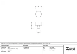 Anvil Matt Black Kahlo 25mm Cabinet Knob| 50557 -Ironmongery Experts Shop 50557 drawing.jpg.mst