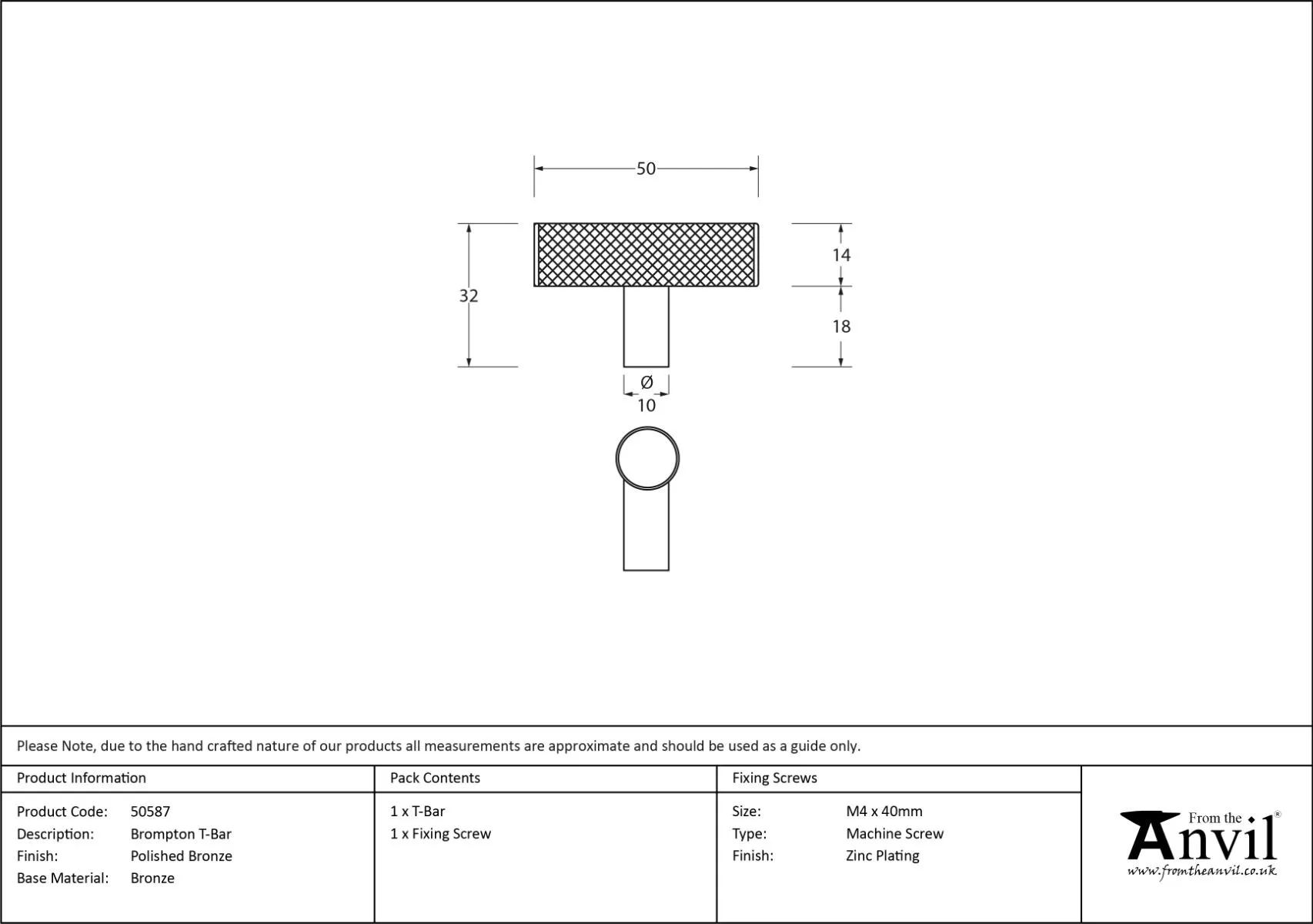 Anvil Polished Bronze T Bar Cabinet Knob| 50587 7 Anvil Polished Bronze T Bar Cabinet Knob| 50587 - Image 5