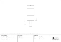 Anvil Polished Brass Albers 35mm Cabinet Knob | 50669 -Ironmongery Experts Shop 50669 drawing.jpg.mst