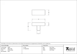 Anvil Polished Brass Albers T-Bar Knob | 50670 -Ironmongery Experts Shop 50670 drawing.jpg.mst