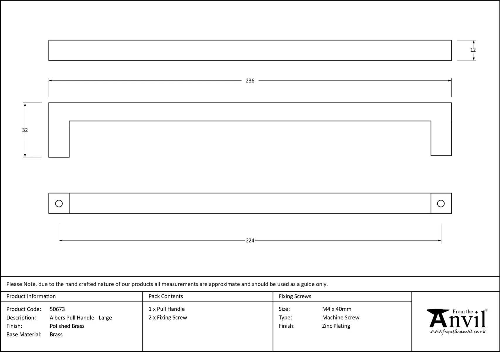 Polished Brass Albers Large Pull Handle | 50673 8 Polished Brass Albers Large Pull Handle | 50673 - Image 6