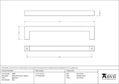Aged Brass Albers Medium Pull Handle | 50685 14 Aged Brass Albers Medium Pull Handle | 50685 -Ironmongery Experts Shop 50685 drawing.jpg.mst