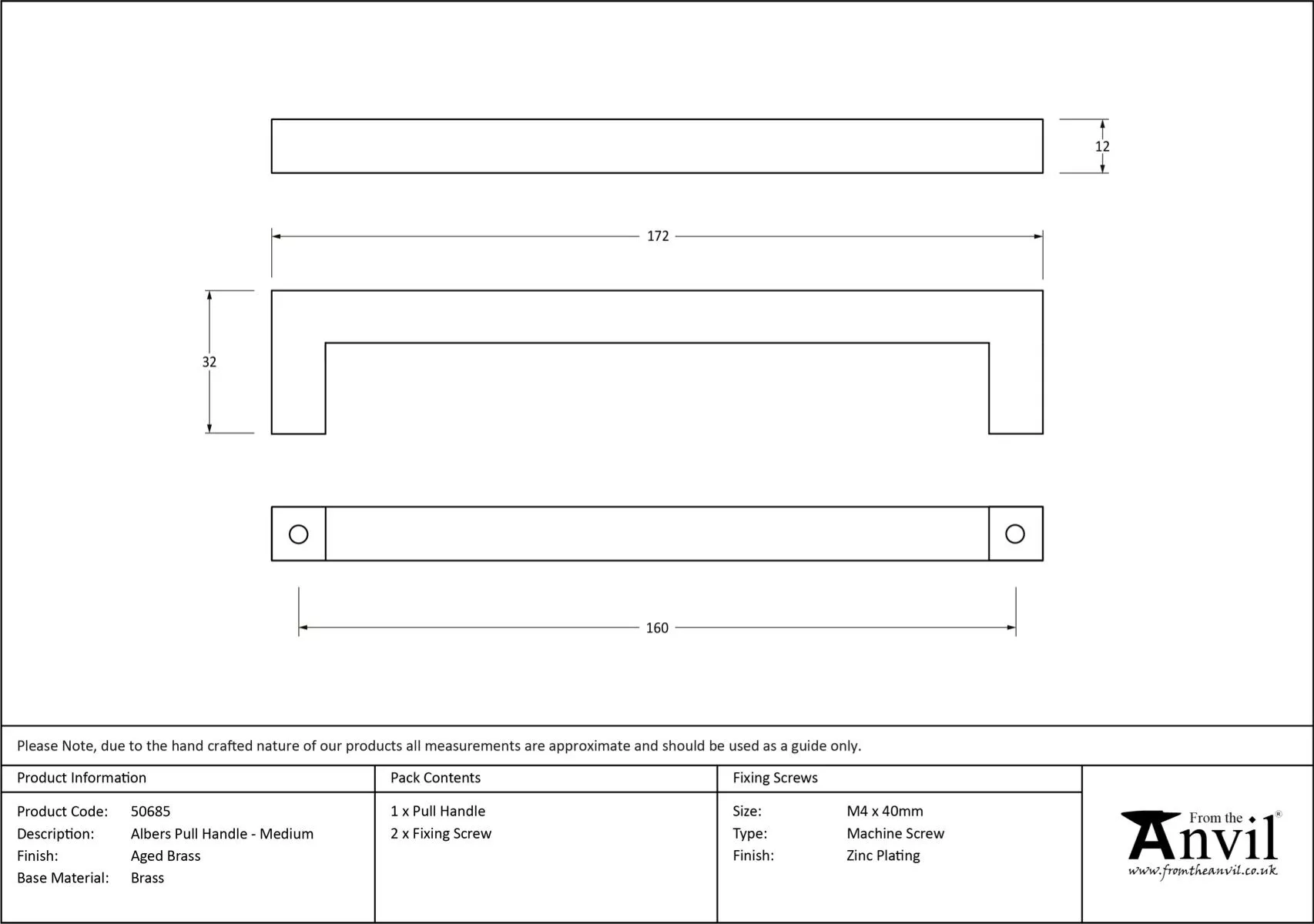 Aged Brass Albers Medium Pull Handle | 50685 8 Aged Brass Albers Medium Pull Handle | 50685 - Image 6