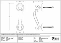 Satin Brass Doctors Door Knocker | 50884 -Ironmongery Experts Shop 50884 drawing s.jpg.mst