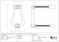 Satin Brass Slimline Art Deco Door Knocker | 50886 -Ironmongery Experts Shop 50886 drawing s.jpg.mst