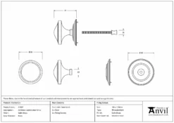 Satin Brass Art Deco Centre Door Knob | 50897 -Ironmongery Experts Shop 50897 drawing s.jpg.mst
