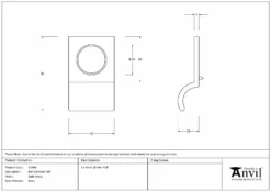 From The Anvil Satin Brass Rim Cylinder Pull | 50900 -Ironmongery Experts Shop 50900 drawing s.jpg.mst
