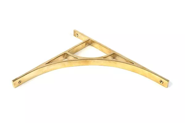 Polished Brass Tyne Shelf Bracket (314mm X 250mm) 3 Polished Brass Tyne Shelf Bracket (314mm X 250mm)