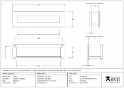 From The Anvil Satin Brass Traditional Letterbox | 51308 -Ironmongery Experts Shop 51308 drawing s.jpg.mst