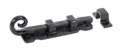 From The Anvil 4" Black Antique Straight Monkeytail Door Bolt | 73132