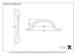 From The Anvil 176mm Black Twist Pull Handle | 83666 8 From The Anvil 176mm Black Twist Pull Handle | 83666 -Ironmongery Experts Shop 83666 drawing.jpg.mst