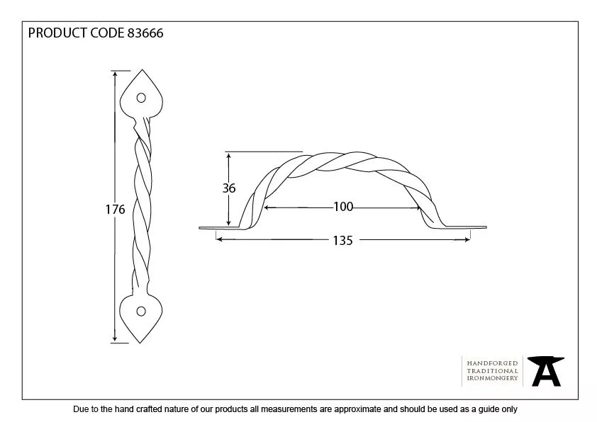 From The Anvil 176mm Black Twist Pull Handle | 83666 5 From The Anvil 176mm Black Twist Pull Handle | 83666 - Image 3