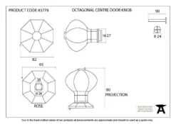 From The Anvil Pewter 82mm Octagonal Centre Door Knob | 83778 -Ironmongery Experts Shop 83778 drawing.jpg.mst