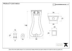 From The Anvil Polished Chrome Period Slimline Art Deco Door Knocker | 90033 -Ironmongery Experts Shop 90033 drawing.jpg.mst