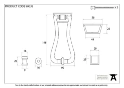 From The Anvil Pewter Blacksmith Slimline Art Deco Door Knocker | 90035 -Ironmongery Experts Shop 90035 drawing.jpg.mst