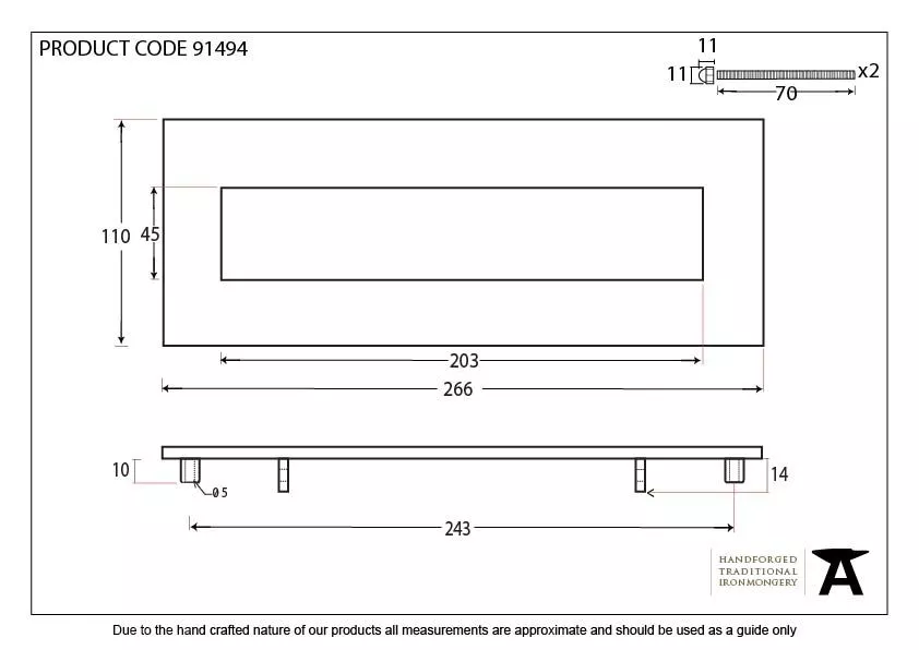 From The Anvil 266mm Beeswax Blacksmith Letterplate | 91494 5 From The Anvil 266mm Beeswax Blacksmith Letterplate | 91494 - Image 3