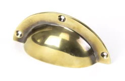 From The Anvil 4" Aged Brass Period Plain Drawer Cup Pull | 91522
