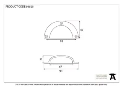From The Anvil 4" Aged Bronze Period Plain Drawer Cup Pull | 91525 -Ironmongery Experts Shop 91525 drawing.jpg.mst
