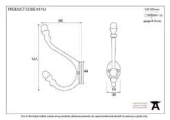 From The Anvil Polished Nickel Hat & Coat Hook | 91751 -Ironmongery Experts Shop 91751 drawing.jpg.mst