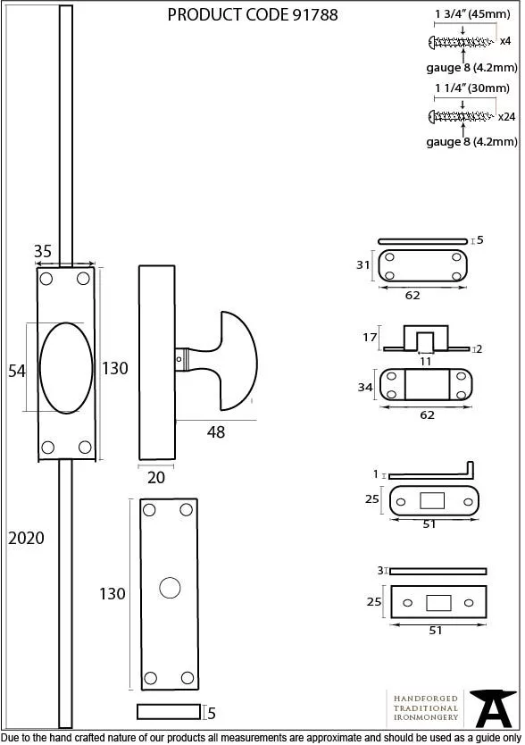 From The Anvil Pewter Cremone Bolt | 91788 7 From The Anvil Pewter Cremone Bolt | 91788 - Image 5