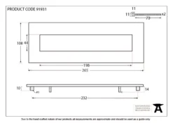 From The Anvil 265mm Polished Bronze Period Letterplate | 91931 -Ironmongery Experts Shop 91931 drawing.jpg.mst