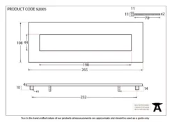 From The Anvil 265mm Satin Chrome Period Letterplate | 92005 -Ironmongery Experts Shop 92005 drawing.jpg.mst