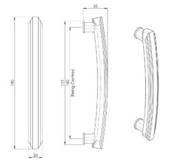 Art Deco Satin Nickel 190mm Cabinet Handle | ADR502CSN -Ironmongery Experts Shop adr502c 1.png.mst