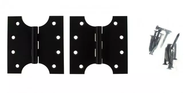 Pair 100mm X 100mm Matt Black Parliament Hinge | APH424MB 5 Pair 100mm X 100mm Matt Black Parliament Hinge | APH424MB - Image 3