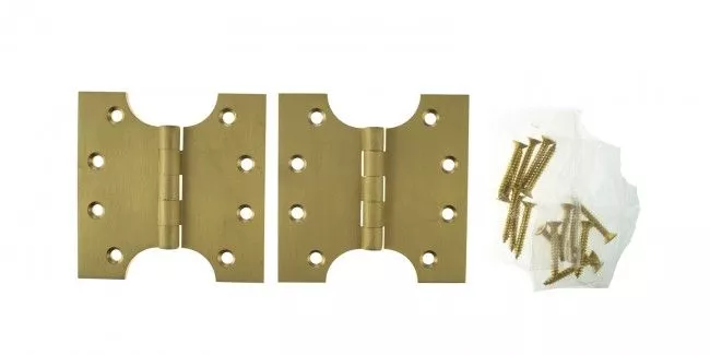 Pair 100mm X 100mm Satin Brass Parliament Hinge | APH424SB 5 Pair 100mm X 100mm Satin Brass Parliament Hinge | APH424SB - Image 3
