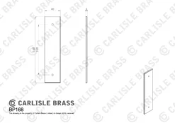 Carlisle Brass Matt Black 128mm C/c Rectangular Cabinet Knob Backplate | BP168BL