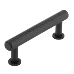Burlington 96mm Matt Black Knurled Cabinet Pull Handle | BUR410MB